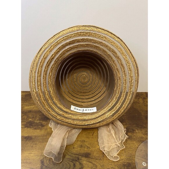 Eric Javits Upturned Brim Natural Woven Hat W/Bow - Picture 6 of 8